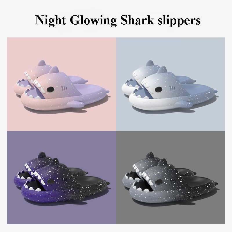 Men Shoes On - Милые тапочки с изображением акулы для